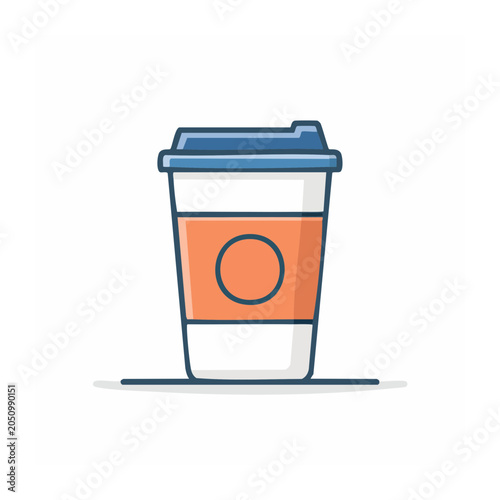 Flat design icon of a disposable coffee cup