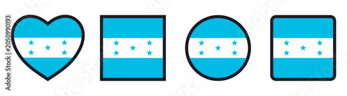 Photos National flag of Honduras Geometric Shapes Icons vector illustration