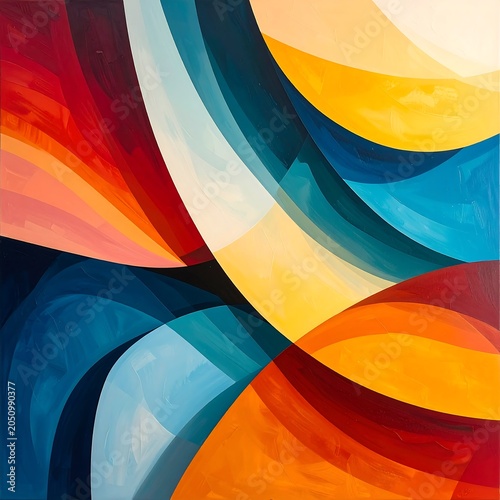 Vibrant abstract colorful swirling shapes design.