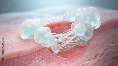 Microscopic Xenobots Repairing Skin Lesion In Clinical Tissue Cross Section