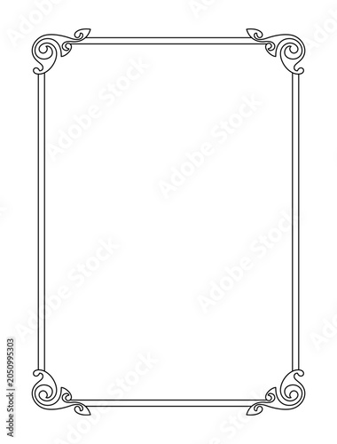 Fantasy Ornamental Frame Vector with Elegant Flourish Border
