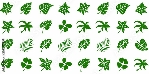 Canvastavla Green Leaf Designs A Collection Of Vector Illustrations