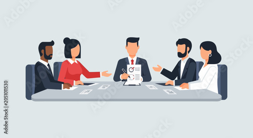 Business people sitting at table.