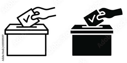 Canvastavla Hand voting ballot box icon representing election participation democratic proce