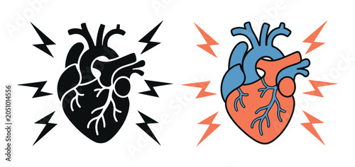 Photos Heart Attack icon symbol illustrating cardiac emergency heart disease risk facto