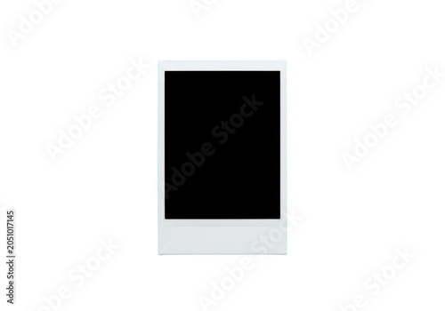 Blank instant photo frame isolated on transparent background