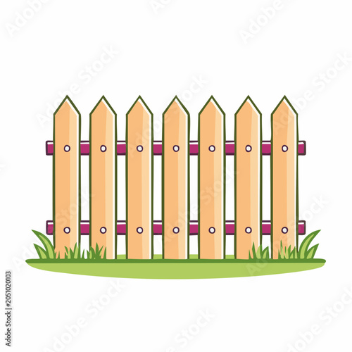 Wooden Picket Fence Illustration