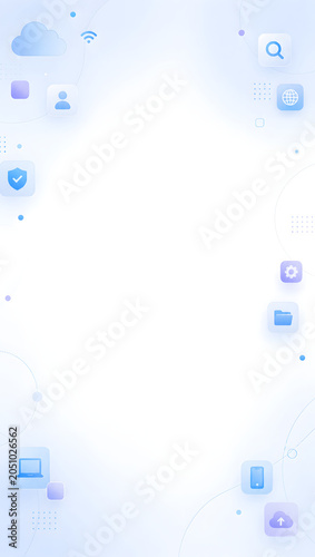 abstract blue background with digital icons