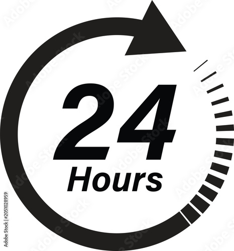 Obraz na plátne 24 Hours Service Icon Vector.