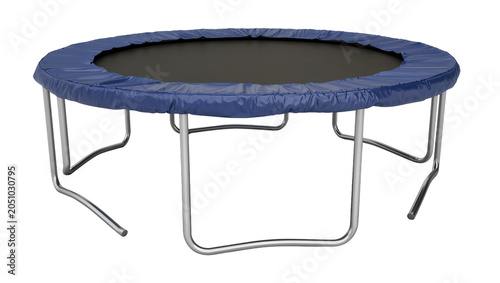 Quadro em tela Round trampoline with blue safety pad and metal frame