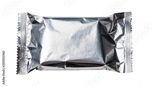 Фотография Silver foil wrapped candy bar package