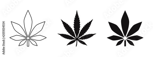 Photos Cannabis leaf icon set