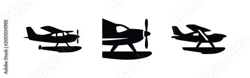 Canvastavla Seaplane and Floatplane Aircraft Icons Set