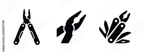 Fotografía Multitool and Pliers Icons Set