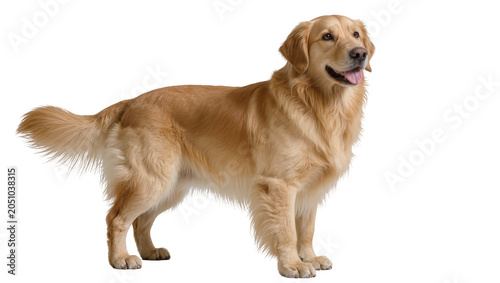 Obraz na płótnie Golden Retriever dog standing, panting with tongue out
