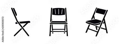 Tableau sur toile Folding chair icon set