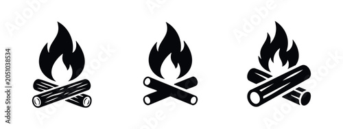 Fotografie Campfire icons set