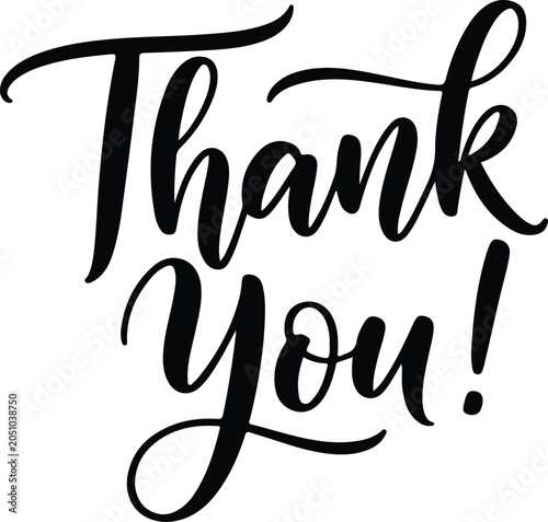 Elegant calligraphy thank you silhouette greeting