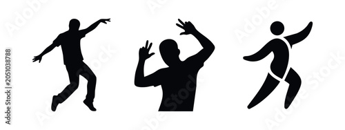Photos Dancing human silhouettes set