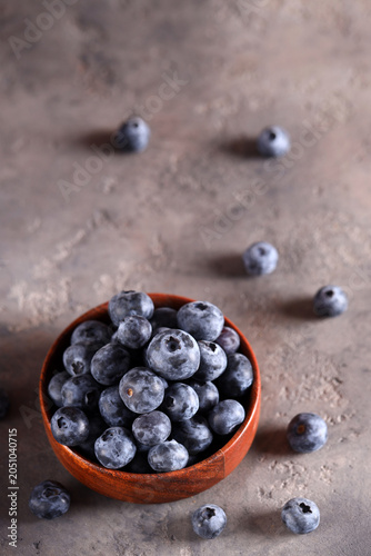 Fresh organic ripe blueberries for healthy eating