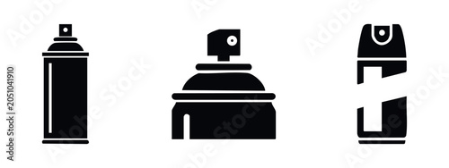 Bild auf Leinwand Spray Can Icon Set