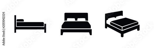 Photos Modern Bed Silhouettes - Bedroom Furniture and Rest Icons