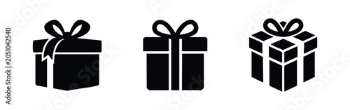 Foto Gift box icons set