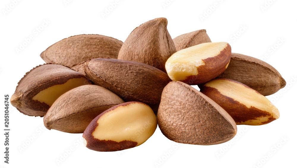 Obraz premium Pile of Brazil Nuts with Shells and Kernels