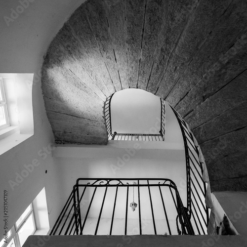 Принти на полотні Staircase of an Art Nouveau building in Budapest's Jewish Quarter