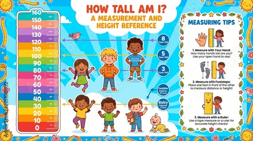 Measurement and height preschool learning chart how tall am I