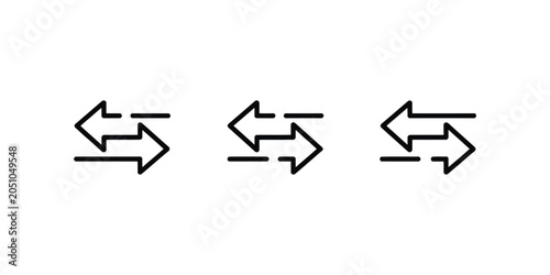 Φωτογραφία Data Exchange icon collection, Black Line symbols with Bidirectional Arrows Representing Transfer, Synchronization, Financial Transactions and Digital Communication concepts