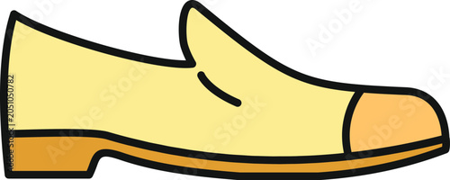 Photos Yellow loafer shoe illustration with light brown sole and toe cap