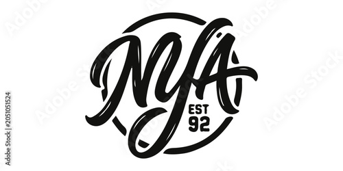 Φωτογραφία Nya cursive monogram logo with establishment year