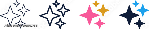 Fotografía Set of colorful star icons with different styles and colors