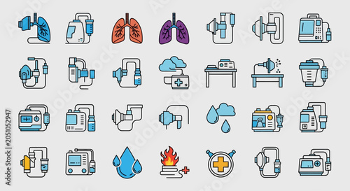 Tableau sur toile Medical Icons Set for Healthcare Professionals.
