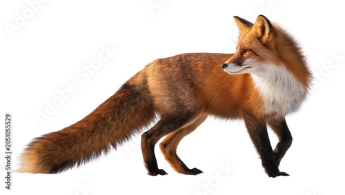 Fotografija Red fox standing profile view with bushy tail