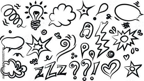 Hand Drawn Graphic Elements Vector Illustration Doodle art
