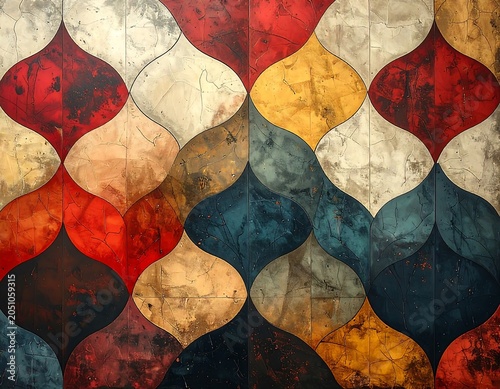Vibrant abstract shapes color pattern design.