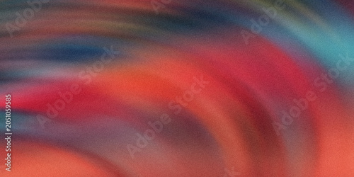 Fotografija Abstract swirl of vibrant colors red blue pink orange yellow with grainy texture and smooth gradient flow