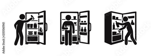 Fotografija Refrigerator Organization Icons Set