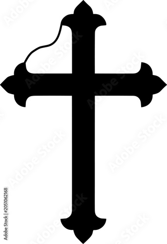 Vintage Ornamental Christian Cross SilhouetteEPSVector Religious Faith Design