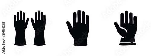 Foto Hand gloves icons set