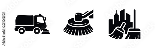 Foto Street cleaning icons set