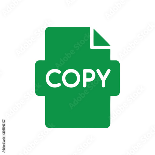 Green copy icon symbolizing document duplication for easy replication and data archiving.