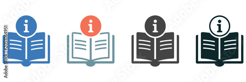 Foto Manual book icon illustrating instruction guide, user handbook, documentation su