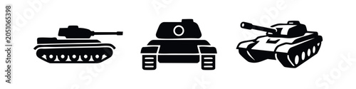 Fotografie Set of military tank icons