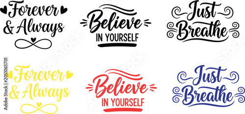 Schilderij op canvas Inspirational quotes typography collection