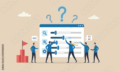 Tableau sur toile Control flag on marketing campaign optimization, SEO or online service customiza
