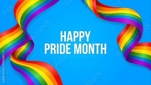 Rainbow Ribbons Happy Pride Month Celebration