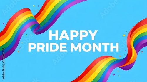 Pride Month Celebration with Rainbow Background